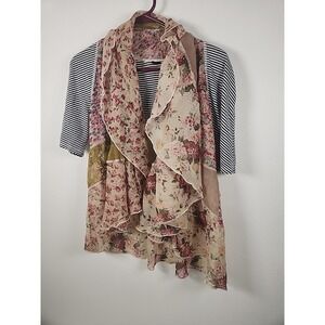 Sundance Floral Open Font Blouse Kimono Cardigan Size Small